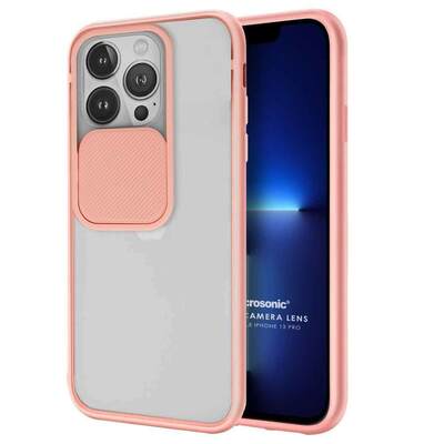 Microsonic Apple iPhone 13 Pro Kılıf Slide Camera Lens Protection Pembe