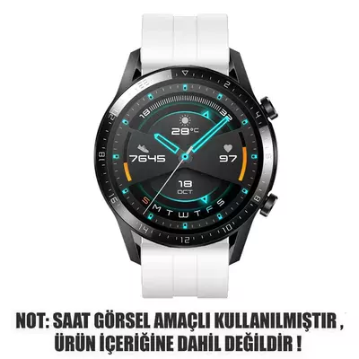 Microsonic Huawei Watch 5 46mm Kordon, Silicone RapidBands Beyaz