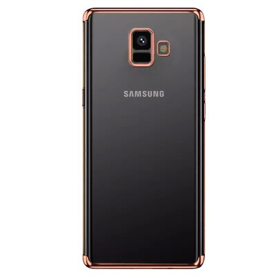 Microsonic Samsung Galaxy A6 2018 Kılıf Skyfall Transparent Clear Rose Gold