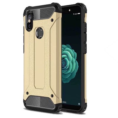 Microsonic Xiaomi Mi A2 Lite Kılıf Rugged Armor Gold