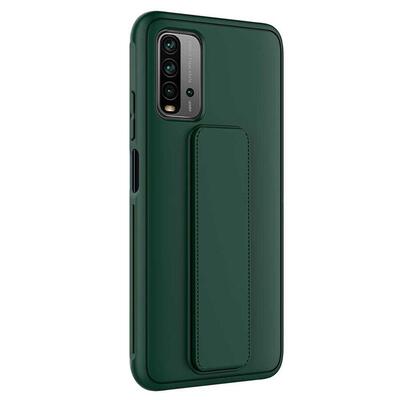 Microsonic Xiaomi Redmi Note 9 4G Kılıf Hand Strap Koyu Yeşil