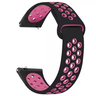 Microsonic Huawei Watch 5 46mm Rainbow Gently Band Kordon Siyah Pembe
