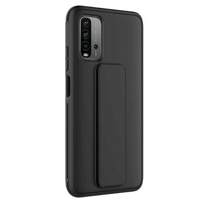 Microsonic Xiaomi Redmi Note 9 4G Kılıf Hand Strap Siyah