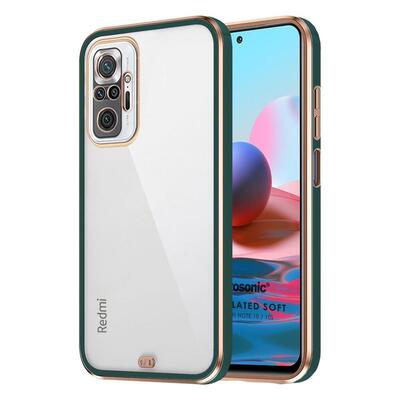 Microsonic Xiaomi Redmi Note 10S Kılıf Laser Plated Soft Koyu Yeşil