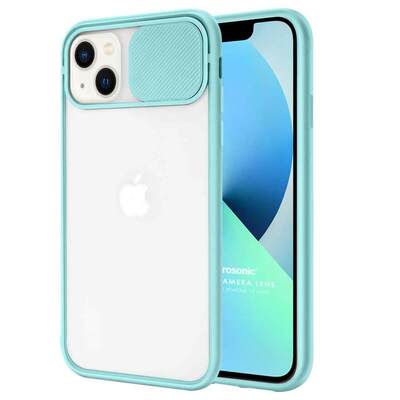 Microsonic Apple iPhone 13 Mini Kılıf Slide Camera Lens Protection Turkuaz