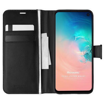 Microsonic Samsung Galaxy S10e Kılıf Delux Leather Wallet Siyah