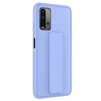 Microsonic Xiaomi Redmi Note 9 4G Kılıf Hand Strap Mavi