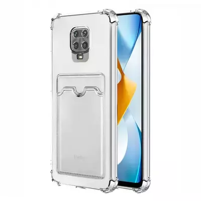 Microsonic Xiaomi Redmi Note 9 Pro Max Card Slot Shock Kılıf Şeffaf