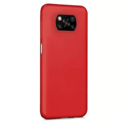 Microsonic Matte Silicone Xiaomi Poco X3 Pro Kılıf Kırmızı