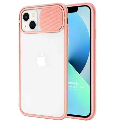 Microsonic Apple iPhone 13 Mini Kılıf Slide Camera Lens Protection Pembe