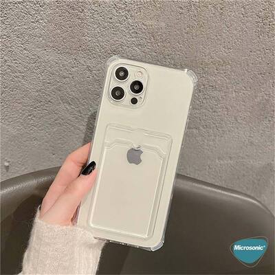 Microsonic Apple iPhone 13 Pro Card Slot Shock Kılıf Pembe