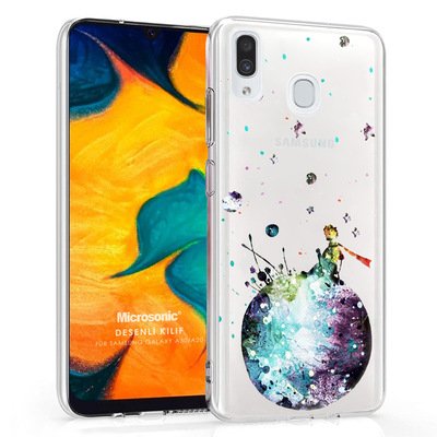 Microsonic Samsung Galaxy A20 Desenli Kılıf Küçük Prens Mavi