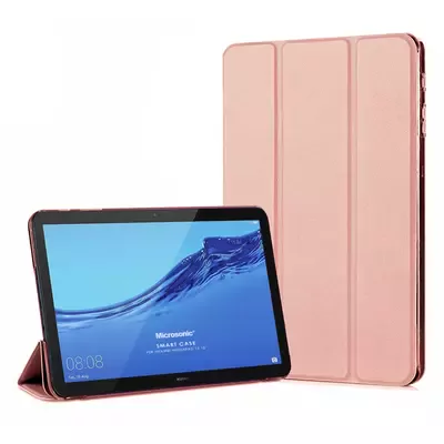 Microsonic Huawei MediaPad T5 10 Smart Case ve Arka Kılıf Rose Gold