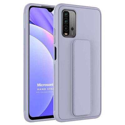 Microsonic Xiaomi Redmi Note 9 4G Kılıf Hand Strap Gri