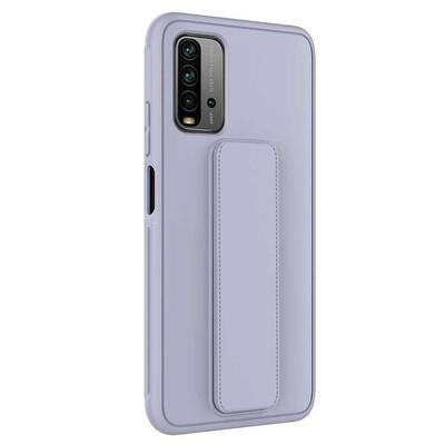 Microsonic Xiaomi Redmi Note 9 4G Kılıf Hand Strap Gri