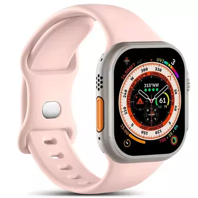 Microsonic Apple Watch Series 11 42mm Kordon ActiveFlex Wristband Rose Gold