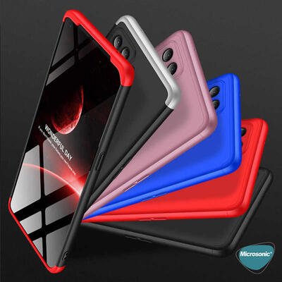 Microsonic Oppo Reno 5 Lite Kılıf Double Dip 360 Protective AYS Mavi