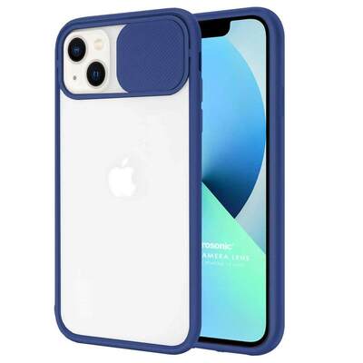 Microsonic Apple iPhone 13 Mini Kılıf Slide Camera Lens Protection Lacivert