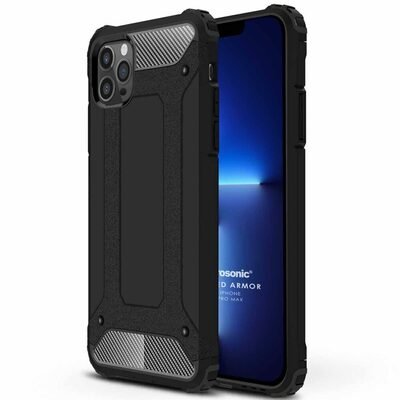 Microsonic Apple iPhone 13 Pro Max Kılıf Rugged Armor Siyah