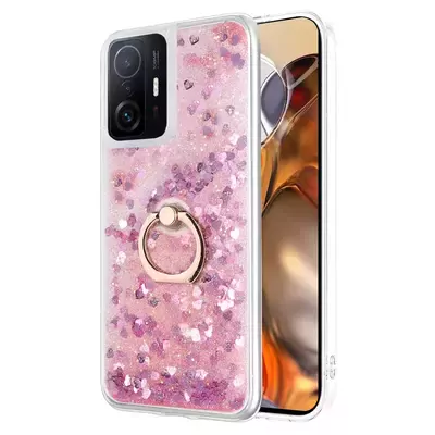 Microsonic Xiaomi Mi 11T Kılıf Glitter Liquid Holder Pembe