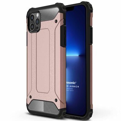 Microsonic Apple iPhone 13 Pro Max Kılıf Rugged Armor Rose Gold