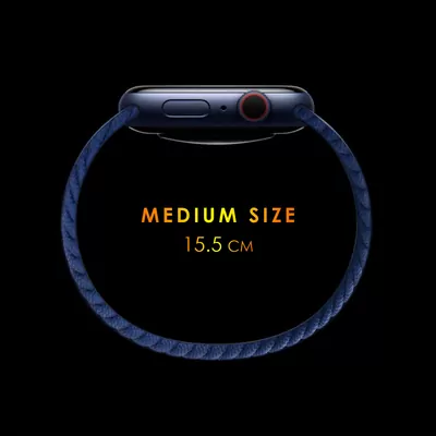 Microsonic Huawei Watch GT 6 46mm Kordon, (Medium Size, 155mm) Braided Solo Loop Band Koyu Yeşil