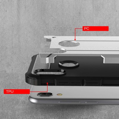 Microsonic Huawei Y6 2019 Kılıf Rugged Armor Siyah