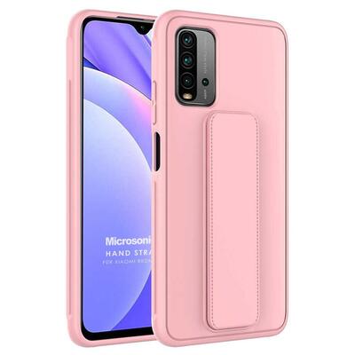 Microsonic Xiaomi Redmi 9T Kılıf Hand Strap Pembe