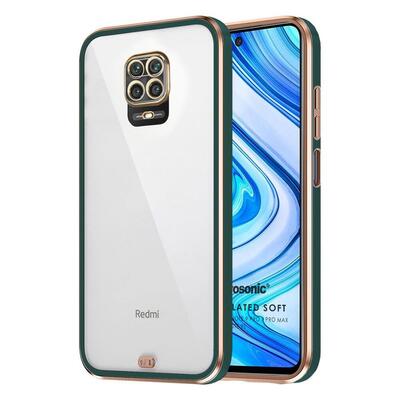 Microsonic Xiaomi Redmi Note 9 Pro Max Kılıf Laser Plated Soft Koyu Yeşil