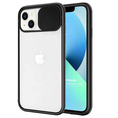 Microsonic Apple iPhone 13 Kılıf Slide Camera Lens Protection Siyah