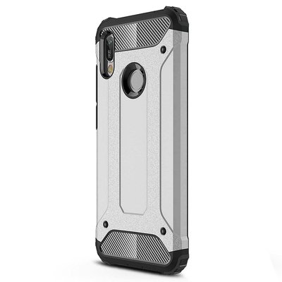 Microsonic Huawei Y6 2019 Kılıf Rugged Armor Gümüş