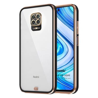 Microsonic Xiaomi Redmi Note 9 Pro Kılıf Laser Plated Soft Siyah