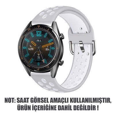 Microsonic Huawei Honor Magic Watch 2 46mm Rainbow Sport Band Kordon Gri Beyaz