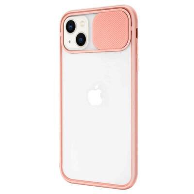 Microsonic Apple iPhone 13 Kılıf Slide Camera Lens Protection Pembe