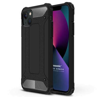 Microsonic Apple iPhone 13 Mini Kılıf Rugged Armor Siyah