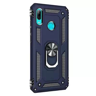 Microsonic Huawei P20 Lite Kılıf Military Ring Holder Lacivert