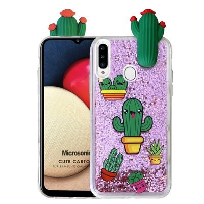 Microsonic Samsung Galaxy A20s Kılıf Cute Cartoon Kaktüs