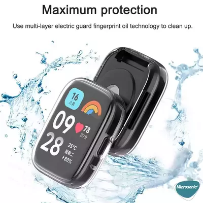 Microsonic Xiaomi Redmi Watch 3 Lite Kılıf 360 Full Round Soft Silicone Rose Gold