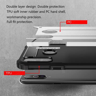 Microsonic Samsung Galaxy A20S Kılıf Rugged Armor Gümüş