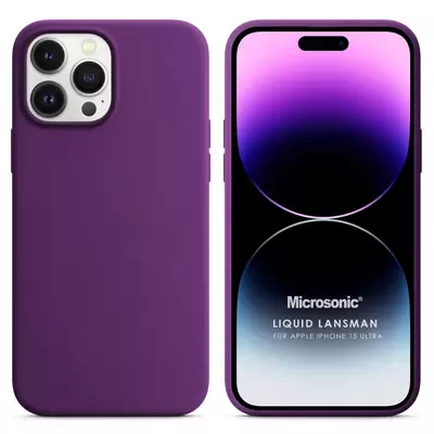 Microsonic Apple iPhone 15 Pro Kılıf Liquid Lansman Silikon Mor