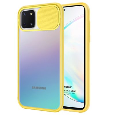 Microsonic Samsung Galaxy A81 Kılıf Slide Camera Lens Protection Sarı