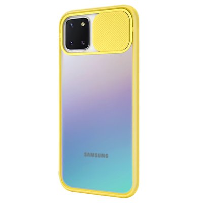 Microsonic Samsung Galaxy A81 Kılıf Slide Camera Lens Protection Sarı