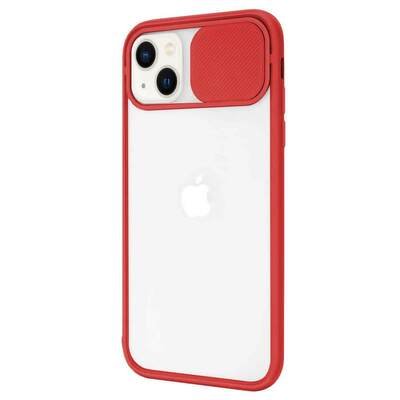 Microsonic Apple iPhone 13 Kılıf Slide Camera Lens Protection Kırmızı