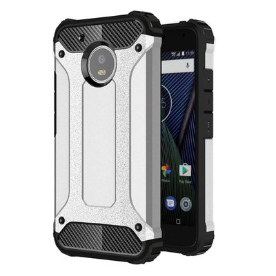 Microsonic Motorola Moto G5 Kılıf Rugged Armor Gümüş