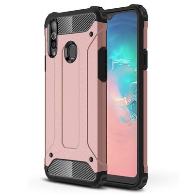 Microsonic Samsung Galaxy A20S Kılıf Rugged Armor Rose Gold