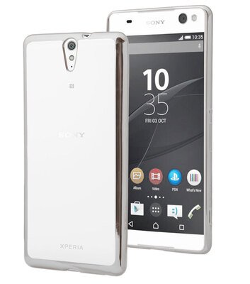 Microsonic Sony Xperia C5 Ultra Kılıf Skyfall Transparent Clear Gümüş