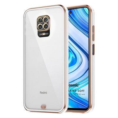 Microsonic Xiaomi Redmi Note 9S Kılıf Laser Plated Soft Beyaz