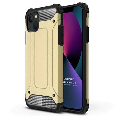 Microsonic Apple iPhone 13 Mini Kılıf Rugged Armor Gold