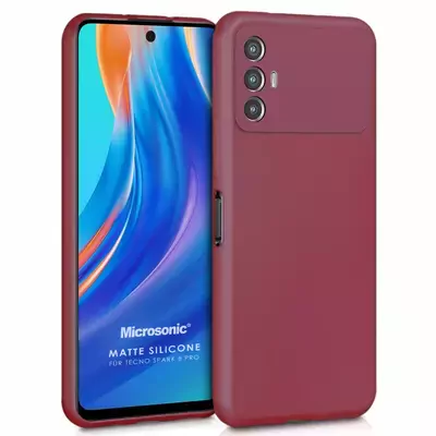 Microsonic Matte Silicone TECNO Spark 8 Pro Kılıf Mor