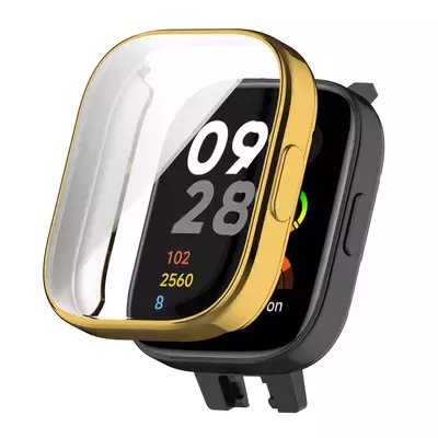 Microsonic Xiaomi Redmi Watch 3 Lite Kılıf 360 Full Round Soft Silicone Gold